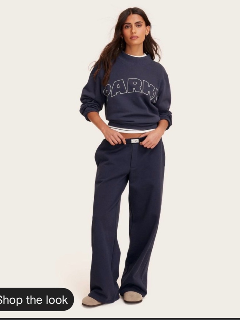 Parke Navy Wide-Leg Lounge Pants
